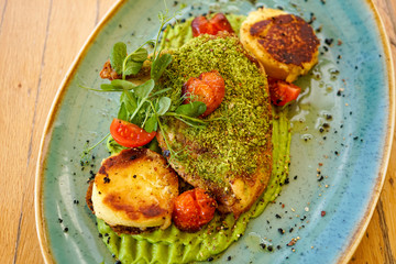 Main course in a restaurant