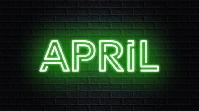 green neon video animation april