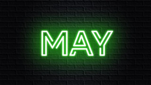 green neon video animation may