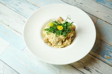 Main course in a restaurant