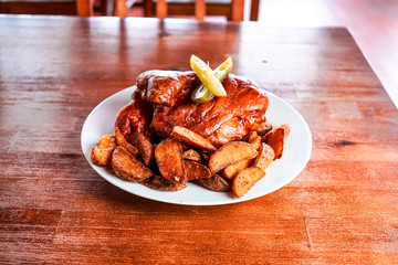 Main course in a restaurant