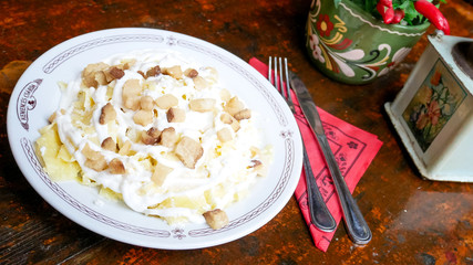 Main course in a restaurant