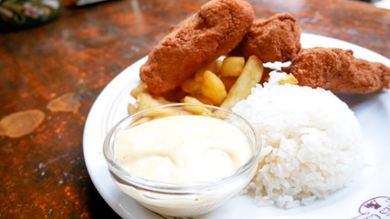 Main course in a restaurant