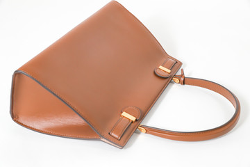 Brown female leather bag