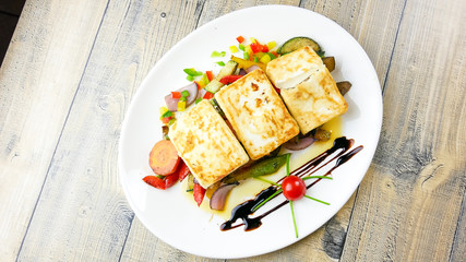 Main course in a restaurant