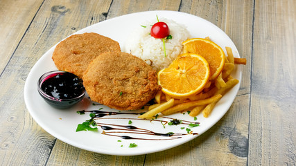 Main course in a restaurant