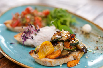 Main course in a restaurant