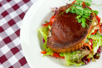 Main course in a restaurant