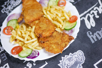 Main course in a restaurant