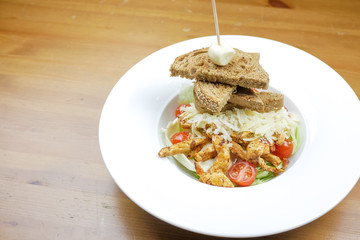 Main course in a restaurant