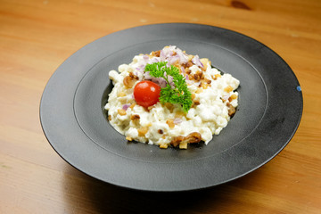 Main course in a restaurant