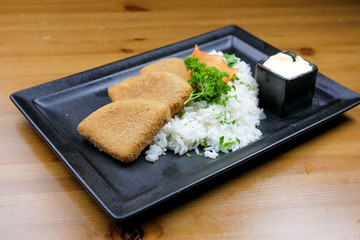 Main course in a restaurant