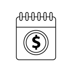 calendar with dollar symbol icon