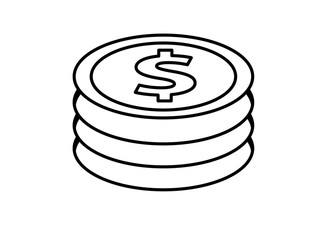 coins dollars money isolated icon