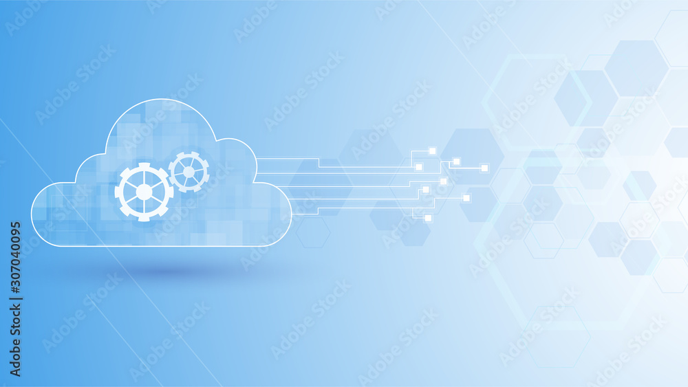 Aufkleber cloud system networking connection technology concept background