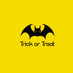 The yellow happy Halloween trick or treat logo poster design background wallpaper