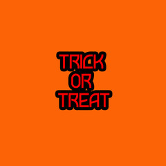 The orange happy Halloween trick or treat logo poster design background wallpaper