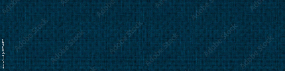 Wall mural close up texture of natural weave cloth in dark blue or teal color. fabric texture of natural cotton