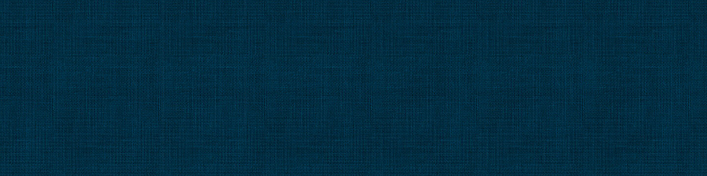 Close up texture of natural weave cloth in dark blue or teal color. Fabric texture of natural cotton or linen textile material. Seamless background.