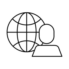 avatar businessman with sphere browser