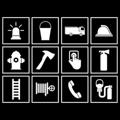 fire emergency tools sign icon vector design symbol