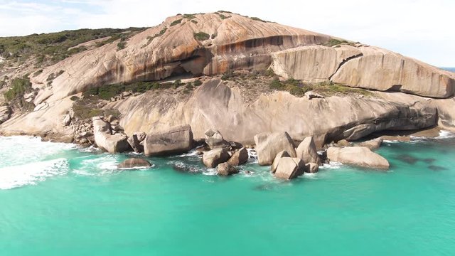 Aerial views of lovely esperance in morning light. Western Australia.