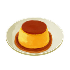 Drawing of pudding on a plate