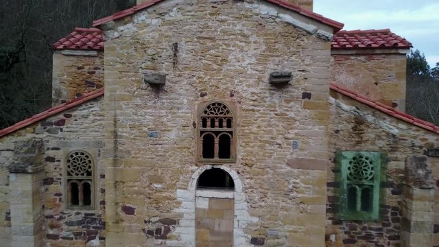 Window of San Miguel de Lillo Monument in Oviedo Asturias, Spain