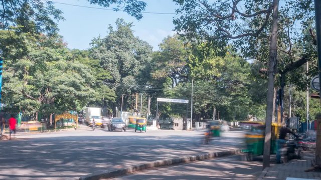 Time Lapse of Traffic On Typical Interception In Bangalore City