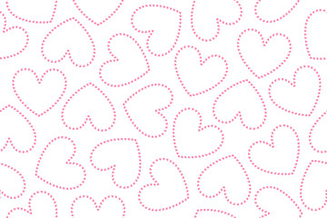 Valentines day vector design with seamless heart patterns on white background.