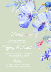 Watercolor flowers illustration