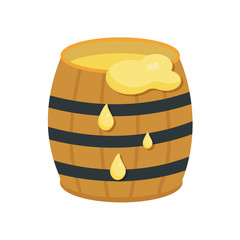 A barrel of honey, isolated on a white background. Stock vector graphics
