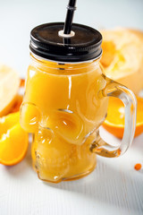 Juice from pumpkin and orange.