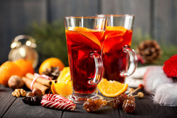 Christmas hot mulled wine