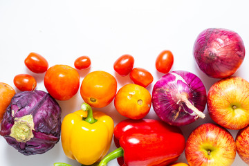 Various colorful vegetable and vegetable beta carotene food