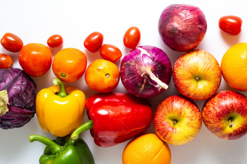 Various colorful vegetable and vegetable beta carotene food