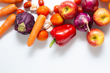 Various colorful vegetable and vegetable beta carotene food