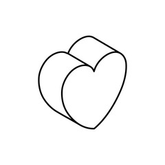 Isometric heart design, Love passion romantic health wedding romance and decoration theme Vector illustration