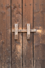 Traditional style wooden door of Korean house.