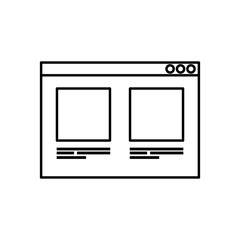 web page template line style icon vector illustration design