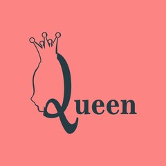 Obraz premium Vintage queen silhouette. Medieval queen profile. Elegant silhouette of a female head. Fashion branding emblem. Royal emblem with Q letter