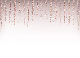 Obraz na płótnie Canvas Luxury holiday background with rose gold glitter confetti.