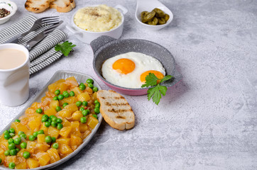 Breakfast serving concept.