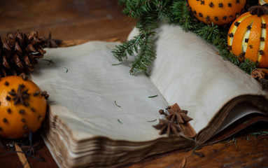 libreta hoja en blanco pensamiento yule ritual navidad buenos deseos
