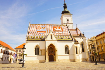 Naklejka premium クロアチアのザグレブにある聖マルコ教会