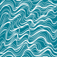 geometric wave pattern thin lines silhouette on turquoise background