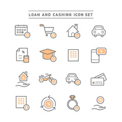 LOAN AND CASHING ICON SET