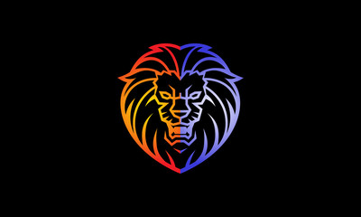 Colorful Lion Roar Logo - Lion Head Icon Vector