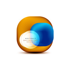 Square geometric banners with 3d smooth blend effect. Digital technology trendy icon design. Vector Illustration For Wallpaper, Banner, Background, Card, Book Illustration, landing page