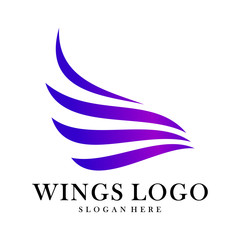 Luxury Wings Logo Design Vector Template. Icon Symbol. Illustration